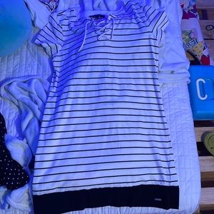 tommy hilfigre black and white stripped dress